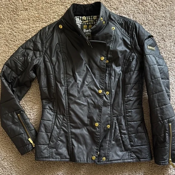 Barbour Black Utility Jacket Waxed Finish - Picture 1 of 9